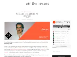 Off The Record is a mix series by the London based Phonica Records shop