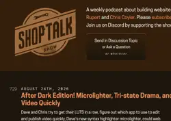 ShopTalk Show homepage with the podcast logo and recent episode listing.
